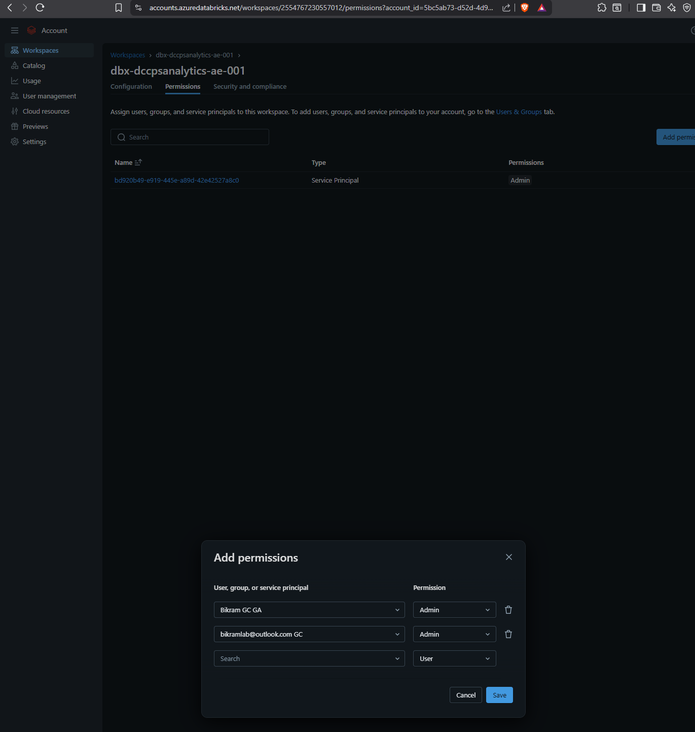 Permissions assignment
